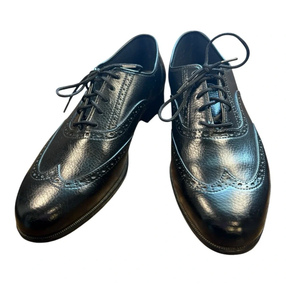 Vintage Chancellor's Black‎ Leather Wingtip Oxford Shoes | Made in USA | Size 12